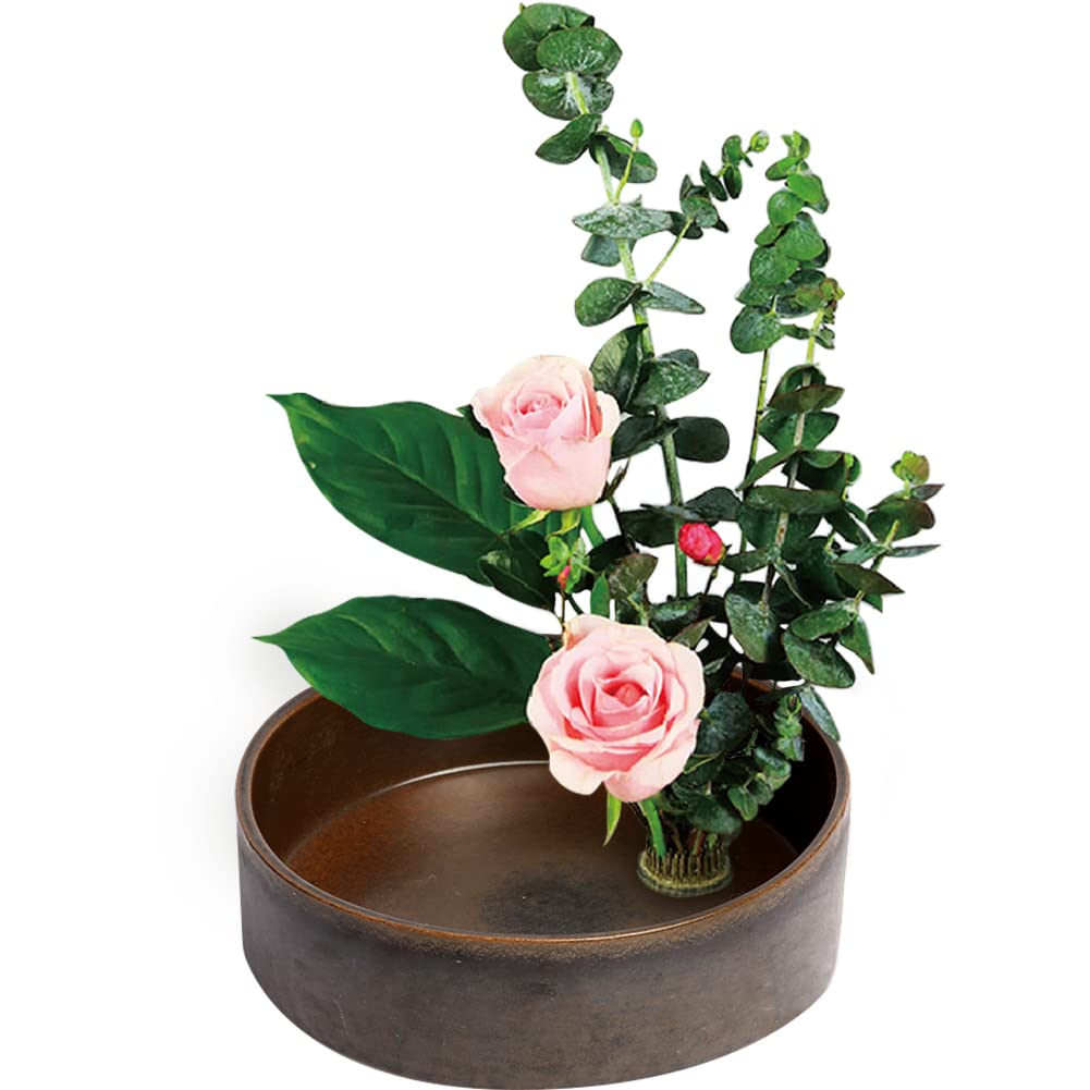 Amazon.co.jp: YUYAKESHI花器 華道 生け花用 水盤 花瓶 陶器 挿花